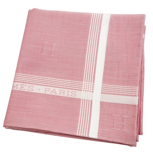 Like new ◆Hermes handkerchief 100% cotton pink with box HERMES [AFI14] 