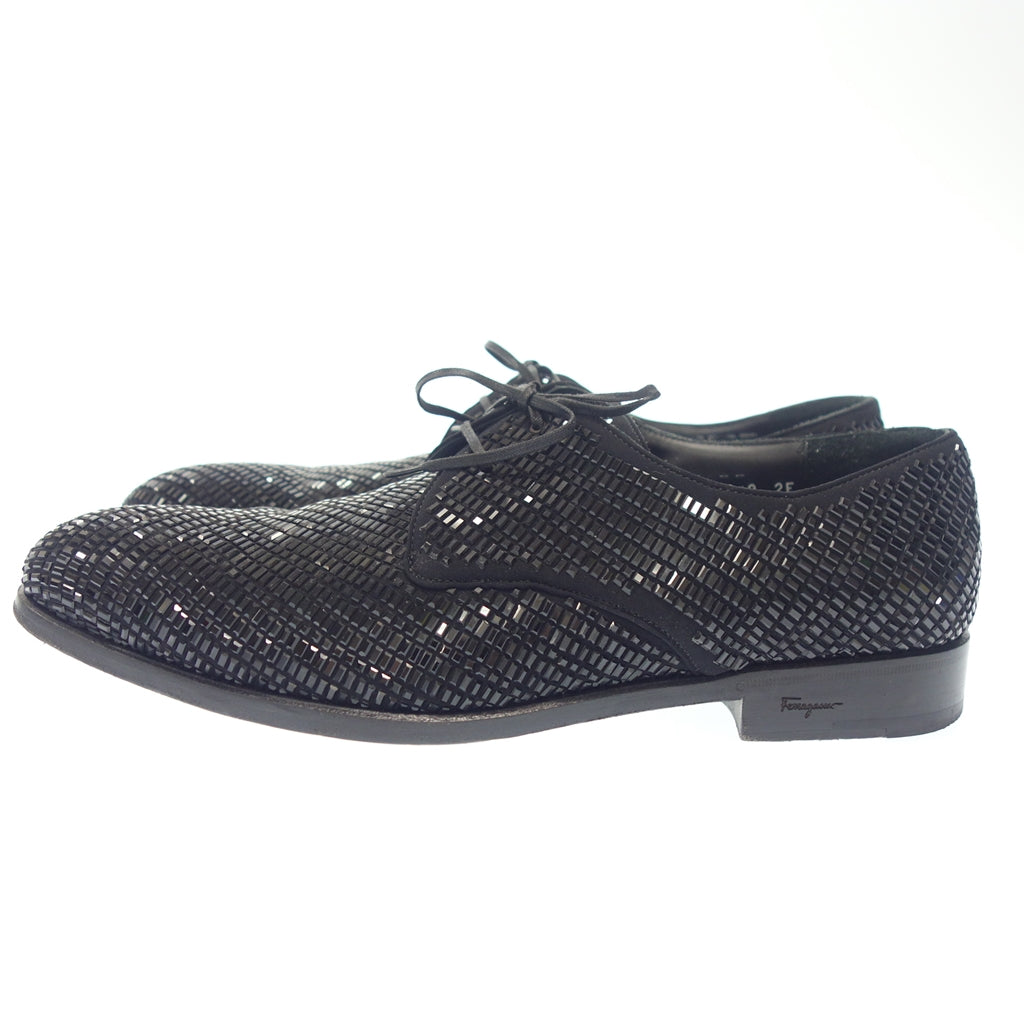 Used ◆Salvatore Ferragamo shoes decoration sequins men's size 9 black Salvatore Ferragamo [AFC30] 