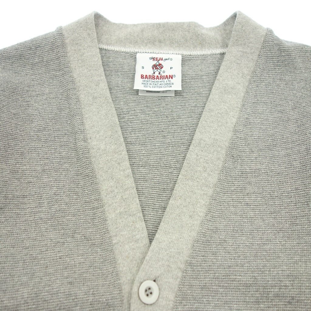 Very good condition◆Barbarian Classic Cardigan Cotton Men's Size S Gray BARBARIAN [AFB9] 