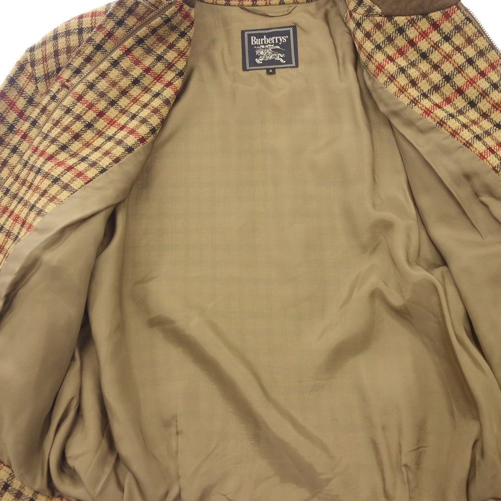 Good condition ◆ Burberry's Harrington Jacket Tweed Check Leather Switching Ladies Size S Brown Burberry's [AFB24] 