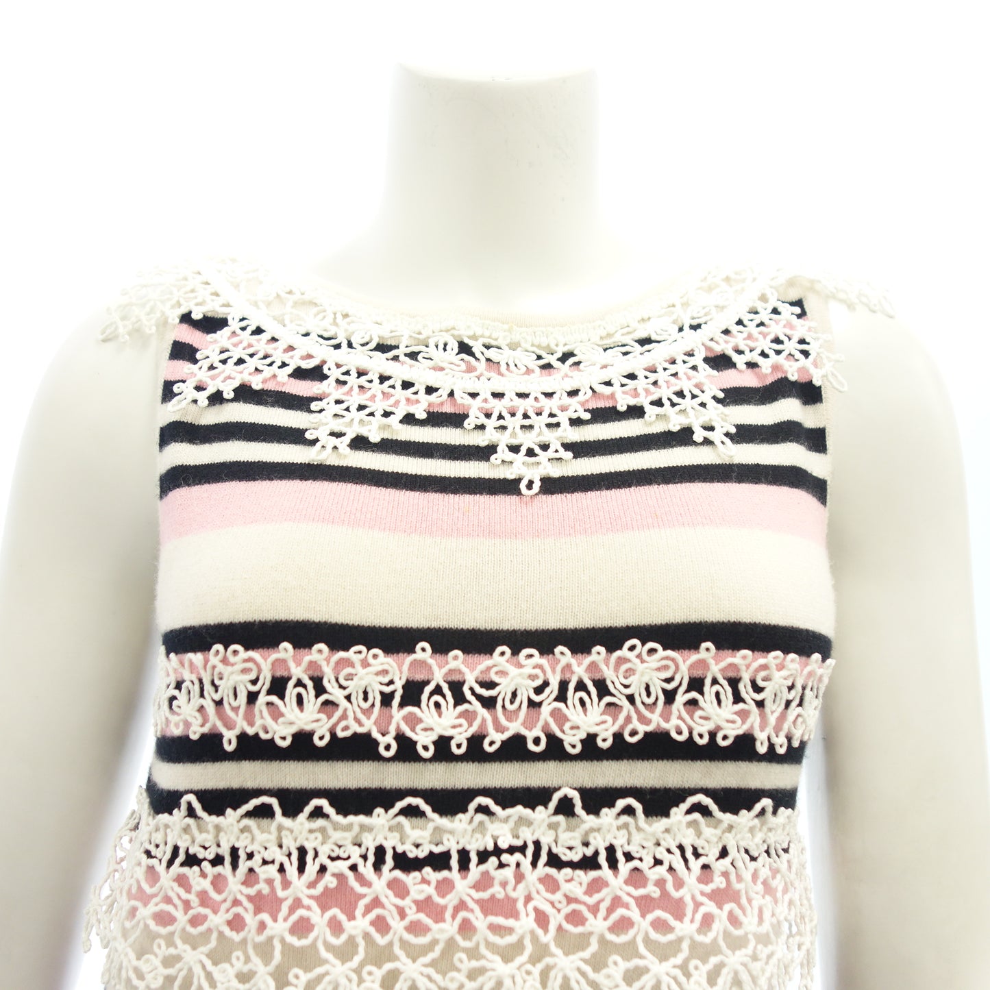 Used ◆CHANEL Knit Dress Sleeveless Coco Mark Pearl P40 Cashmere Women's Multicolor Size 38 CHANEL [AFB16] 