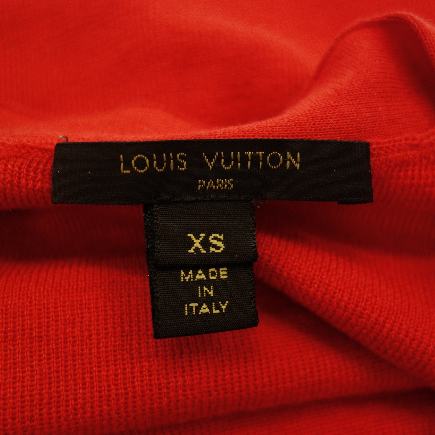 Used ◆Louis Vuitton Knit Cardigan Gold Button Zip Red Size XS Ladies LOUIS VUITTON [AFB22] 