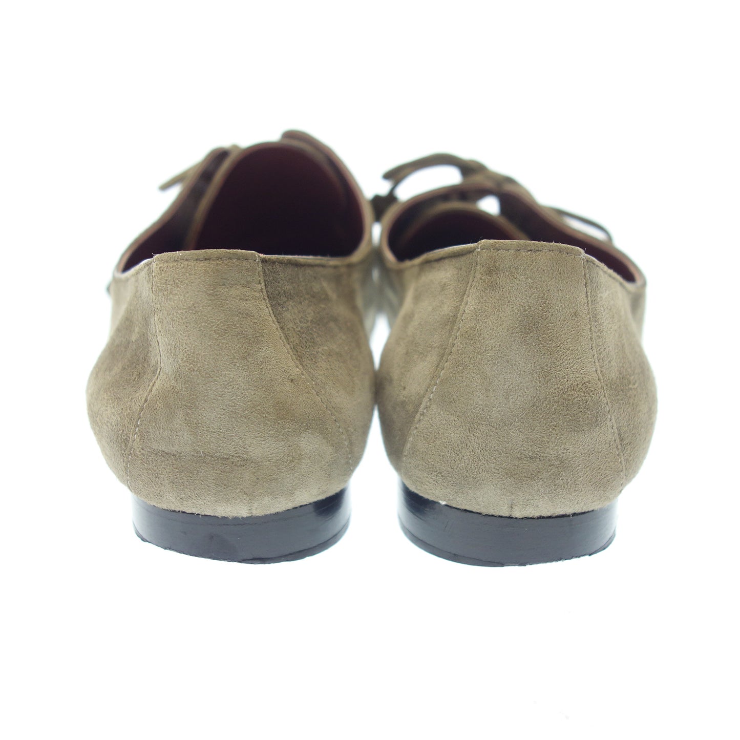 Good condition◆Hermes leather shoes straight tip suede ladies beige size 38 HERMES [AFC26] 