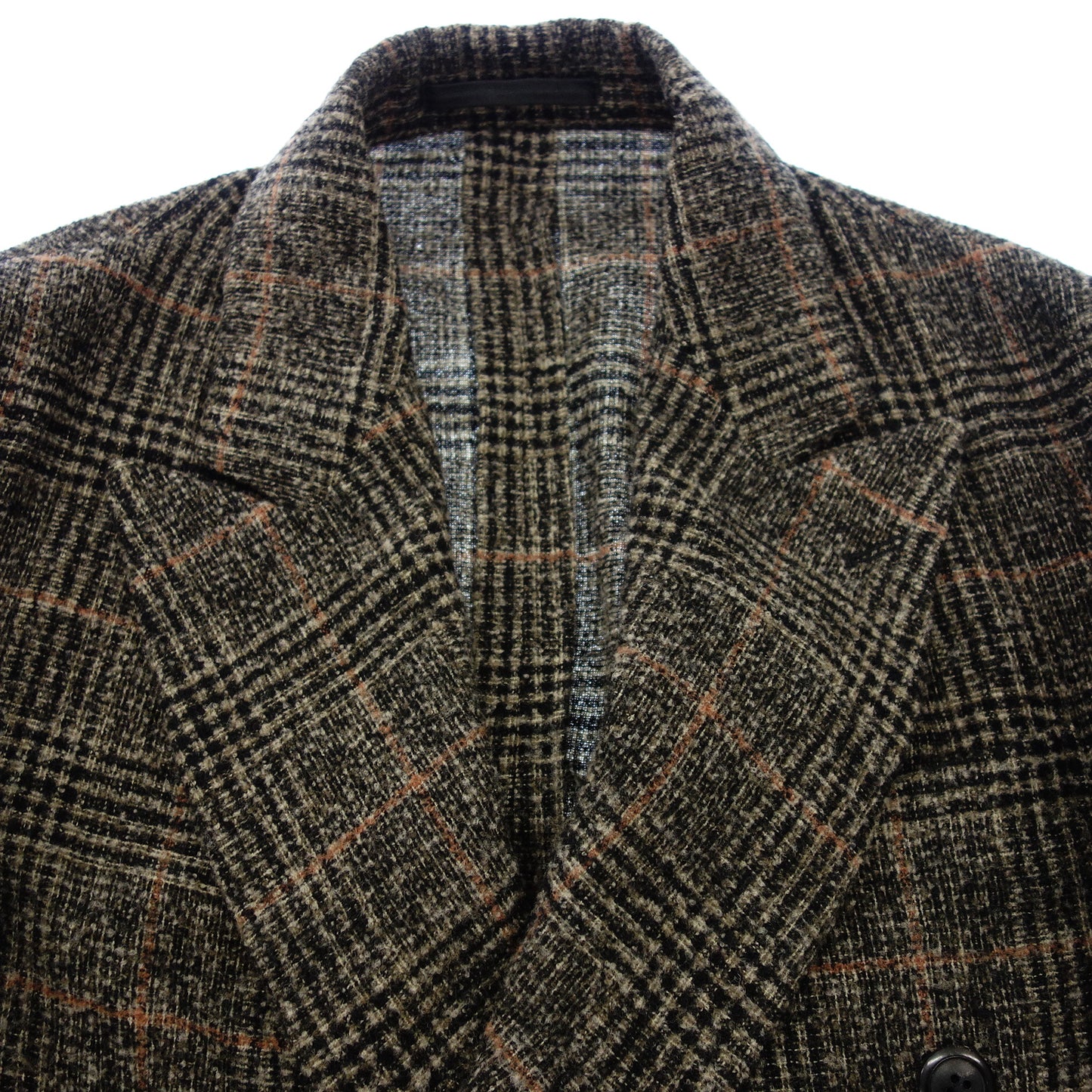 Good Condition◆Tomorrowland Tailored Jacket Wool Check Size 44 Men's Brown Black TOMORROWLAND [AFB12] 