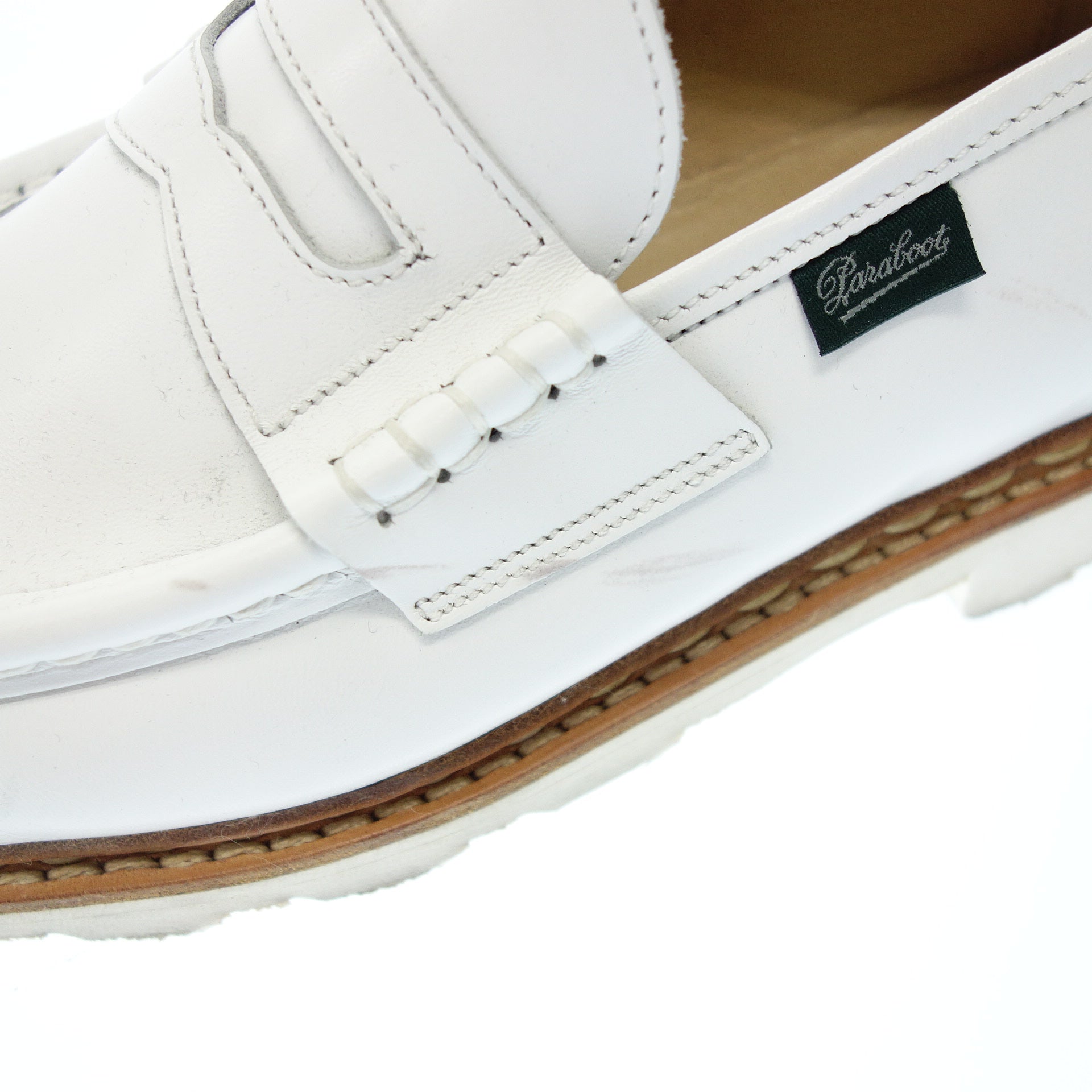 【高評価特価】美品パラブーツ ローファー ランス ホワイト サイズ6.5 PARABOOT 靴