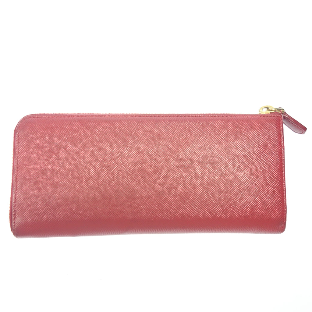 Very good condition ◆ Prada long wallet Saffiano 1M1183 L-shaped zipper red PRADA [AFI7] 
