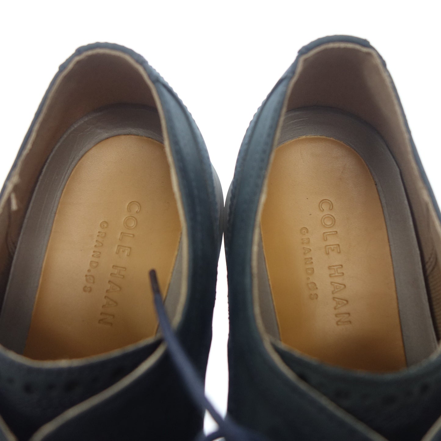 Very good condition ◆ Cole Haan Leather Shoes C26473 Original Grand Short Wing Suede Men's Navy Size 9M COLE HAAN [AFC21] 