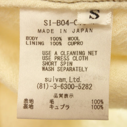 Good condition◆Sulvam long sleeve shirt oversize wool 18AW SI-B04-010 Men's S Beige sulvam [AFB9] 