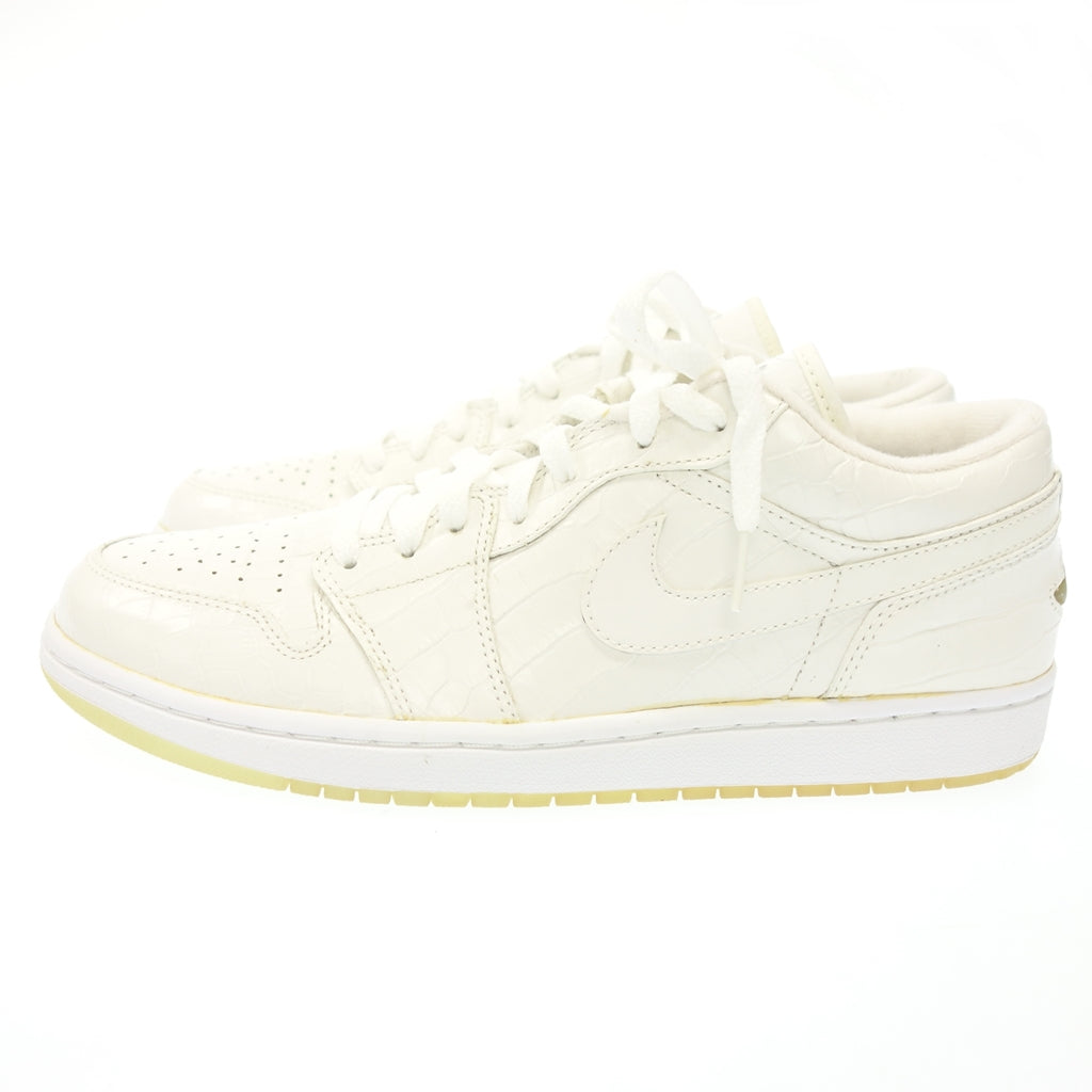 美品◆ナイキ スニーカー エアジョーダン 1 レトロ ロー クロコダイル 309192-103 メンズ ホワイト 28.0cm NIKE AIR JORDAN 1 RETRO LOW CROCODILE【AFD1】