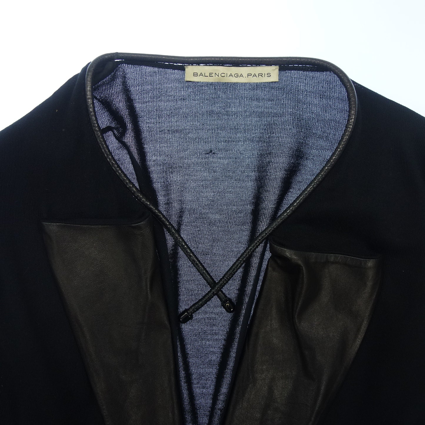 Used ◆ Balenciaga jacket see-through leather switching ladies 40 black BALENCIAGA [AFB50] 