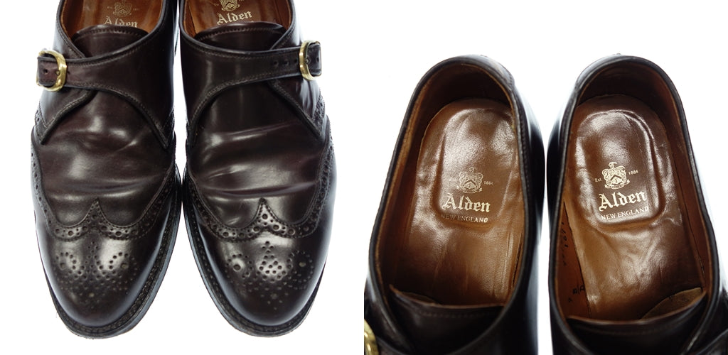 Used ◆Alden Single Monk Leather Shoes 1671 Cordovan Men's Brown Size 9 ALDEN [AFD3] 