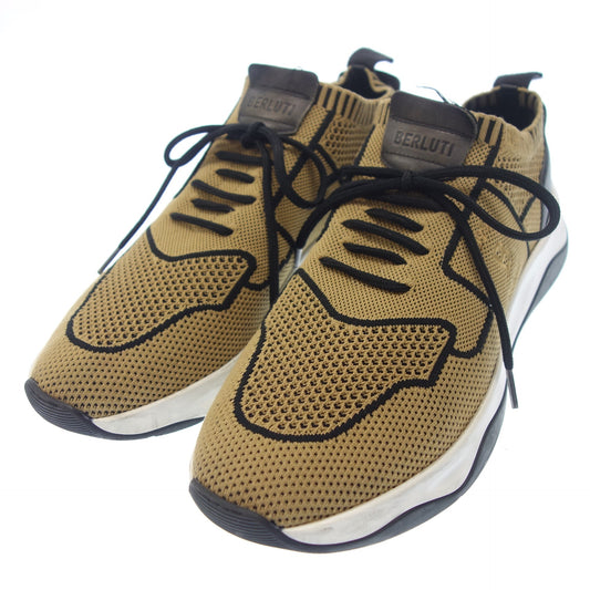 Berluti Shadow Knit Sneakers Leather Men's Size 10 Beige Berluti [AFC17] [Used] 
