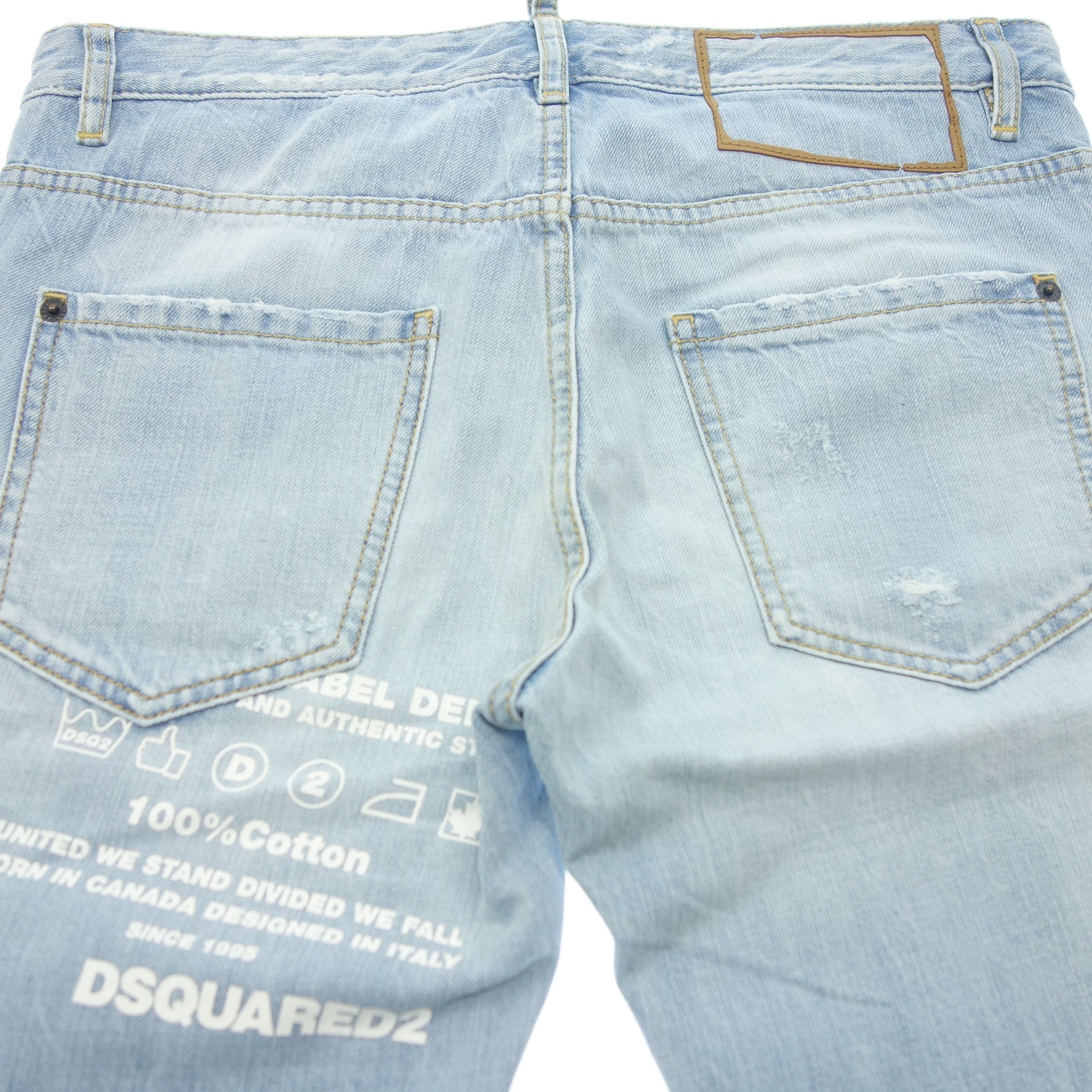 美品◆ディースクエアード デニムパンツ S72LB0495 サイズ38 レディース 水色 DSQUARED2【AFB26】