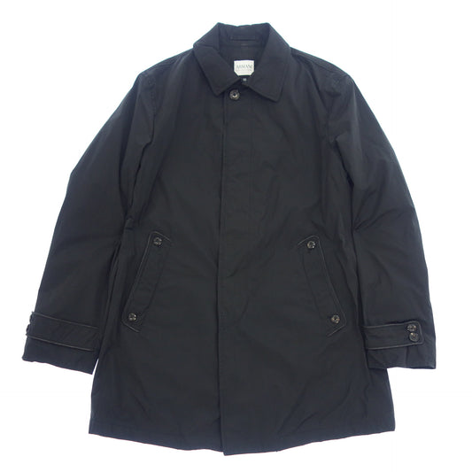 Used ◆ Armani Collezzoni Stainless Steel Collar Coat Men's Black Size 50 ARMANI COLLEZIONI [AFB38] 