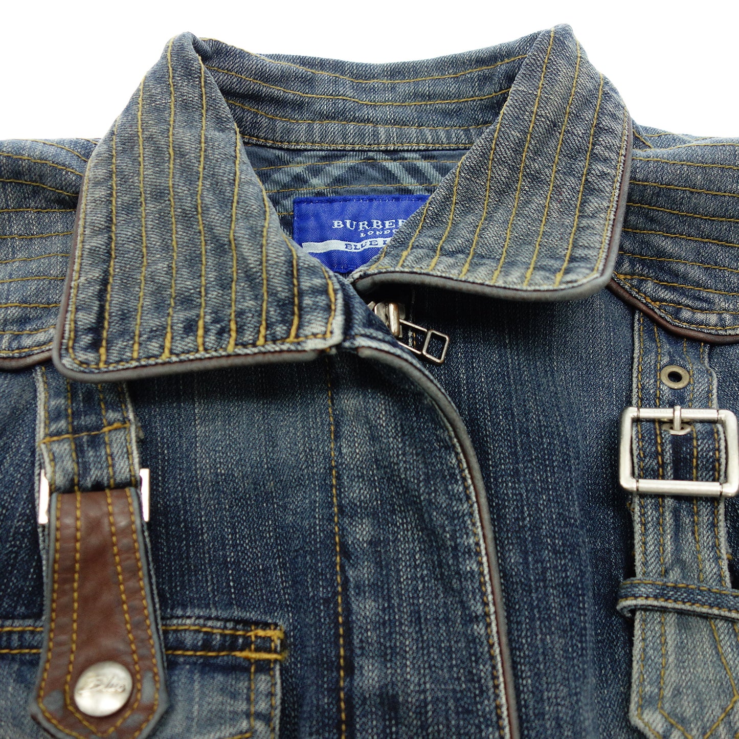 Used◆Burberry Blue Label Denim Dress Denim Jacket Setup 38 Women's Blue BURBERRY [AFB12] 