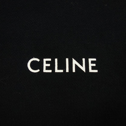 状况良好◆ Celine 套头连帽衫胸前标志女士尺码 XXL 黑色 CELINE [AFB3] 