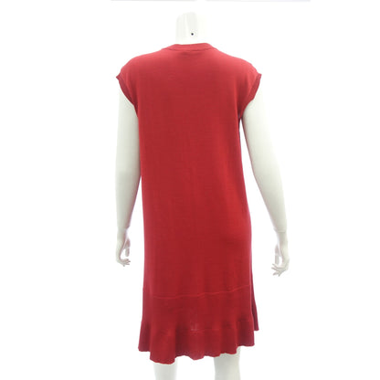 LOUIS VUITTON Knit Dress Beads Women's Red M LOUIS VUITTON [AFB36] [Used] 