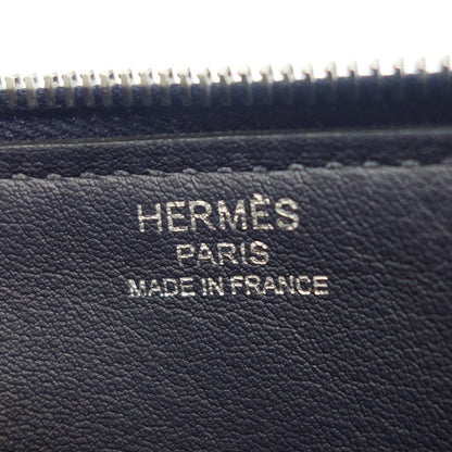 美品◆エルメス ポーチ ジップアンゴー シルバー金具 エバーカラー ブルーニュイ Y刻 2020年製 ネイビー HERMES【AFE6】