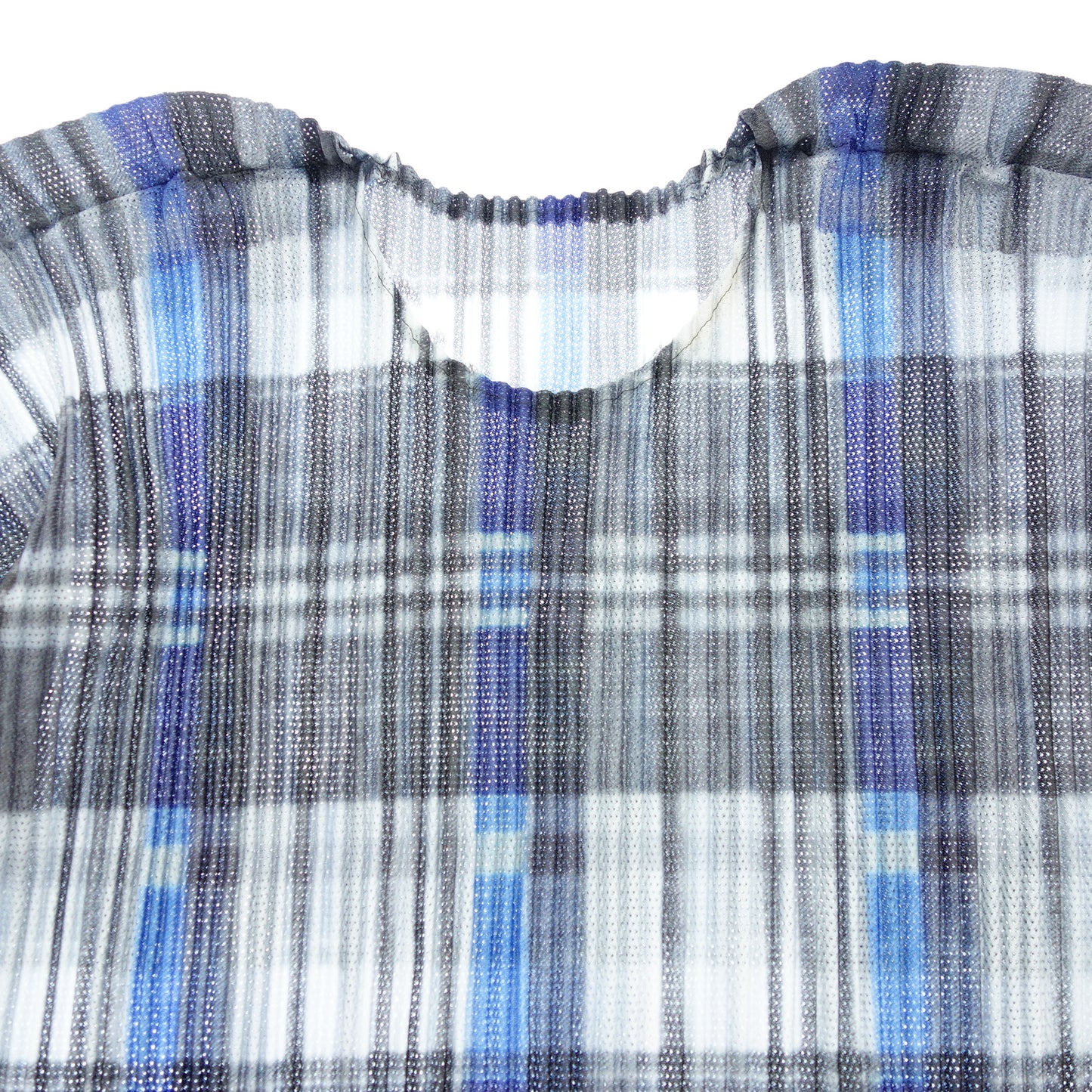 ISSEY MIYAKE HOMME PLISSE T-shirt short sleeve print HP61JK153 Men's Blue 3 ISSEY MIYAKE HOMME PLISSE [AFB6] [Used] 