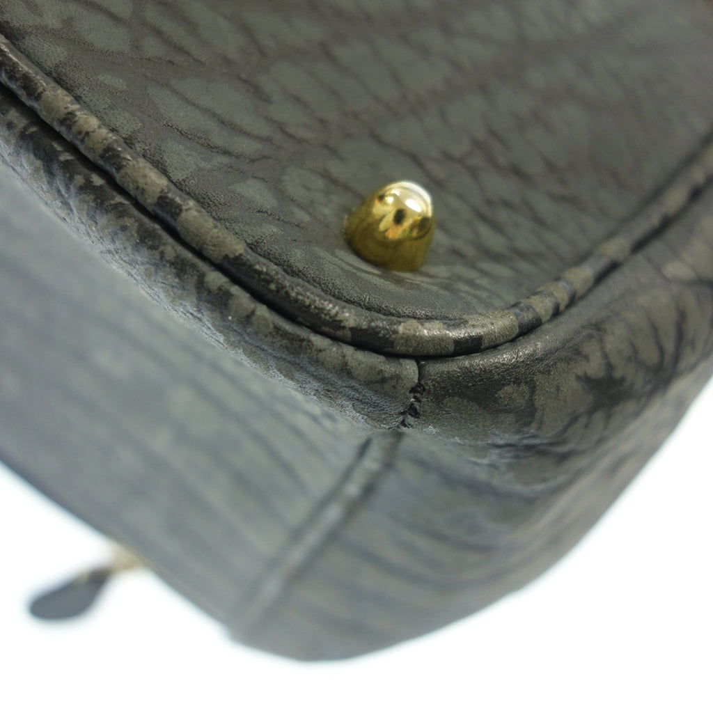 状况良好 ◆ 无品牌手提包 大象设计 Birkin 型 金色五金件 灰色 [AFE10] 
