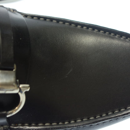 Good condition ◆Salvatore Ferragamo Leather Loafer Gancini Silver Hardware Men's 7 Black Salvatore Ferragamo [AFD6] 