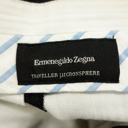 美品◆エルメネジルド ゼニア スラックス パンツ ウール メンズ ブラック系 サイズ44 Ermenegildo Zegna【AFB44】