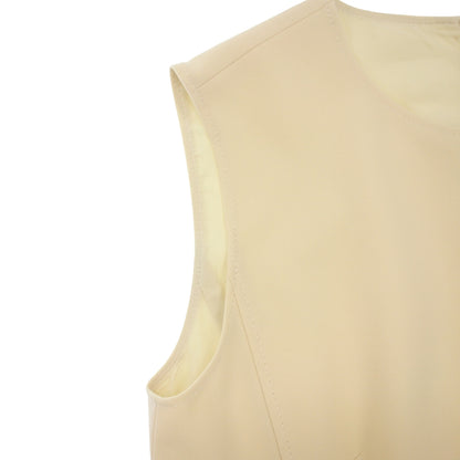 Good condition ◆ ADEAM 41496 Sleeveless dress cotton beige ladies size 2 ADEAM [AFB2] 