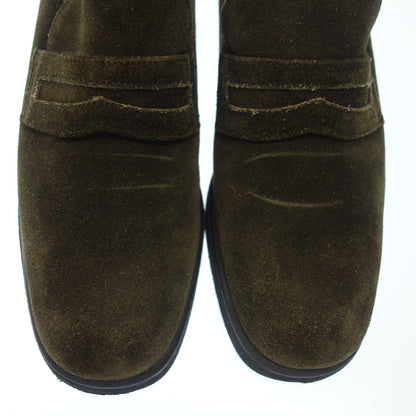 Good condition ◆Salvatore Ferragamo Leather Loafer Suede Men's 7 Khaki Salvatore Ferragamo [AFC51] 
