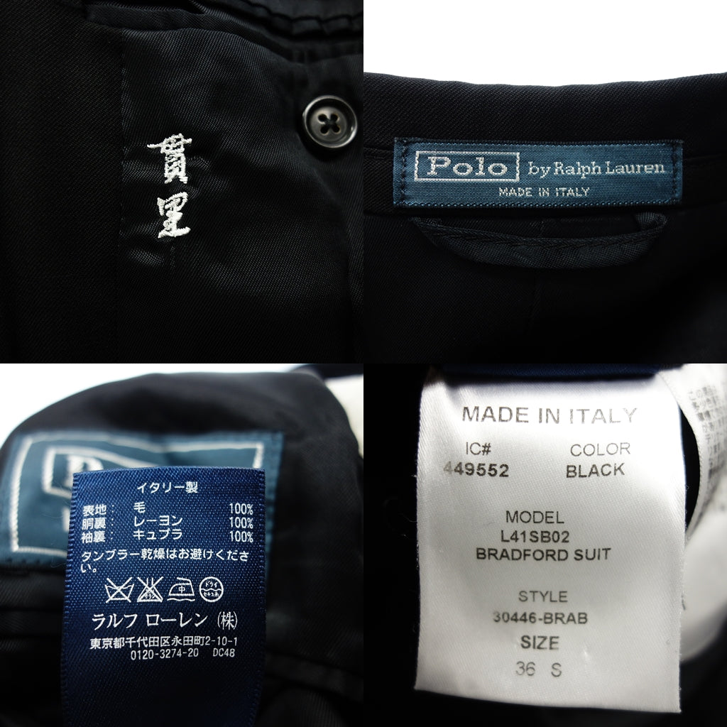 中古◆ポロ ラルフローレン 2B テーラード ジャケット メンズ 黒 36 POLO RALPH LAUREN【AFA21】