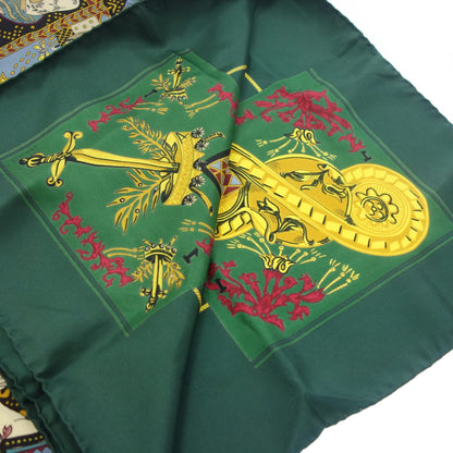 Good condition◆Hermes Carre 90 Scarf Silk LE TAROT Tarot Card Green HERMES [AFI22] 