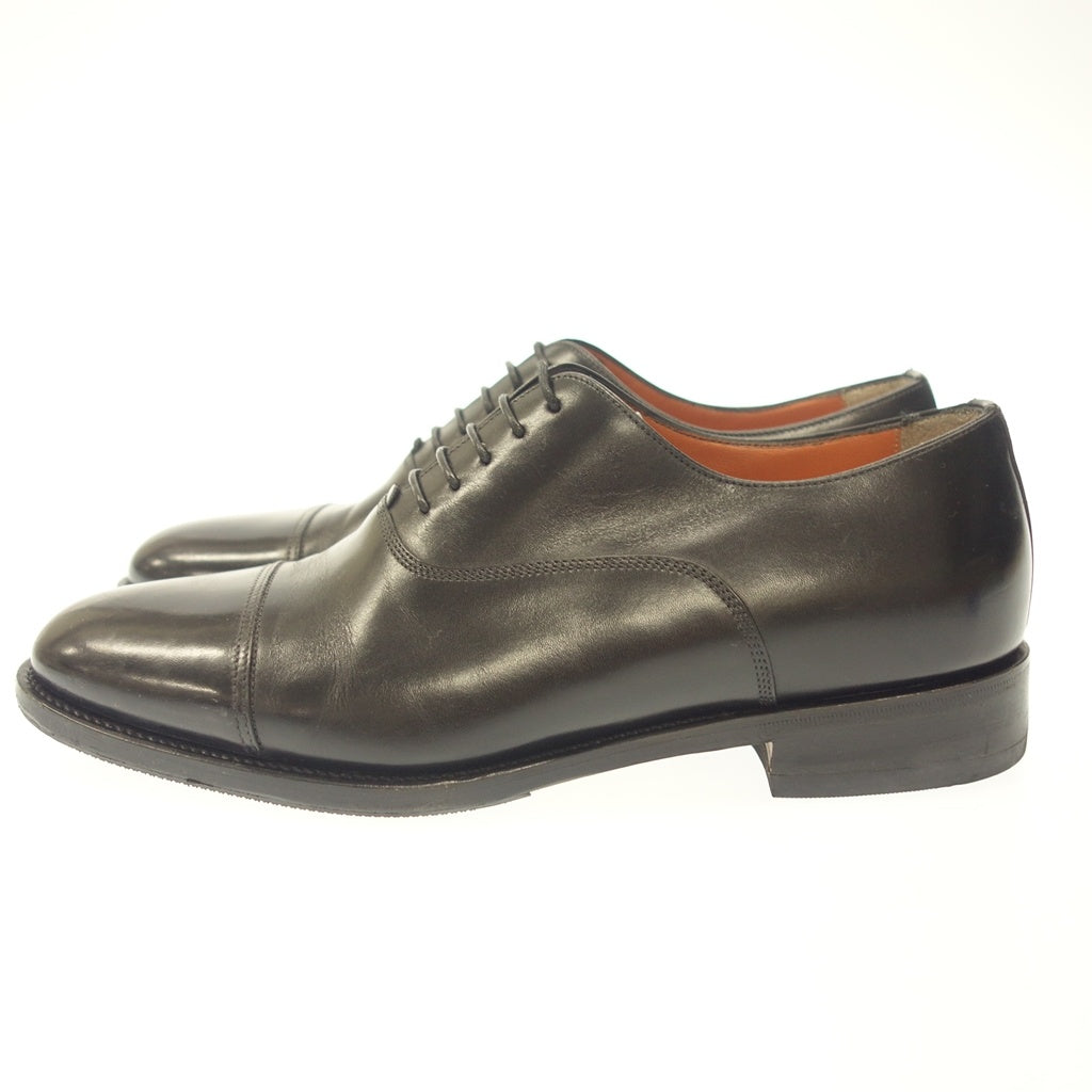 極美品◆サントーニ レザーシューズ ストレートチップ メンズ ブラック サイズ5.5 Santoni【AFC35】