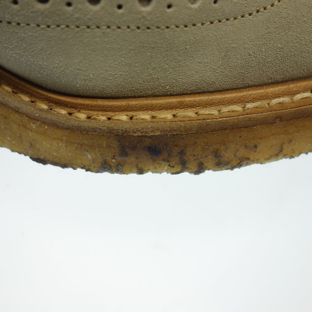 Good Condition ◆ Tricker's SHIPS Leather Shoes Wing Tip M5633 Suede Men's Beige UK8 Tricker's SHIPS [LA] 