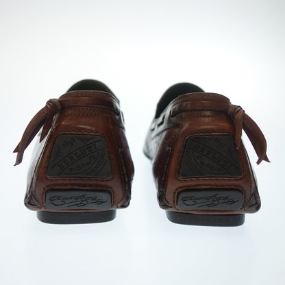 Like new◆Berluti Driving Shoes Indio 2 Calligraphy Leather Men's 7.5 Brown Berluti indio2 [AFD5] 