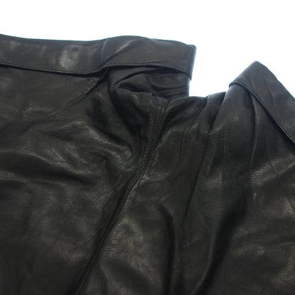 Good Condition◆Hermes Leather Pants Shorts Serie Button Calfskin Women's Black Size 36 HERMES [AFG1] 