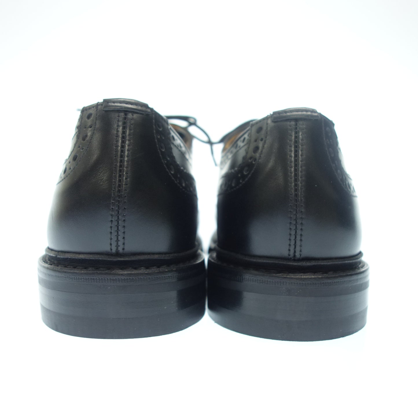 Like new ◆ Tricker's Burton Brogue Shoes 5633/10 UK9 Men's Black Wing Tip BOURTON Tricker's [AFD7] 