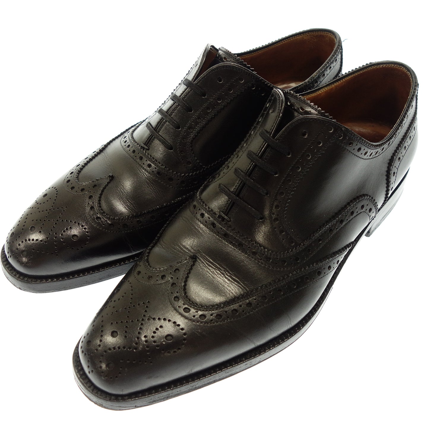 Good condition ◆ Stefano Bemer leather shoes full brogue men's black 40 Stefano Bemer [LA] 