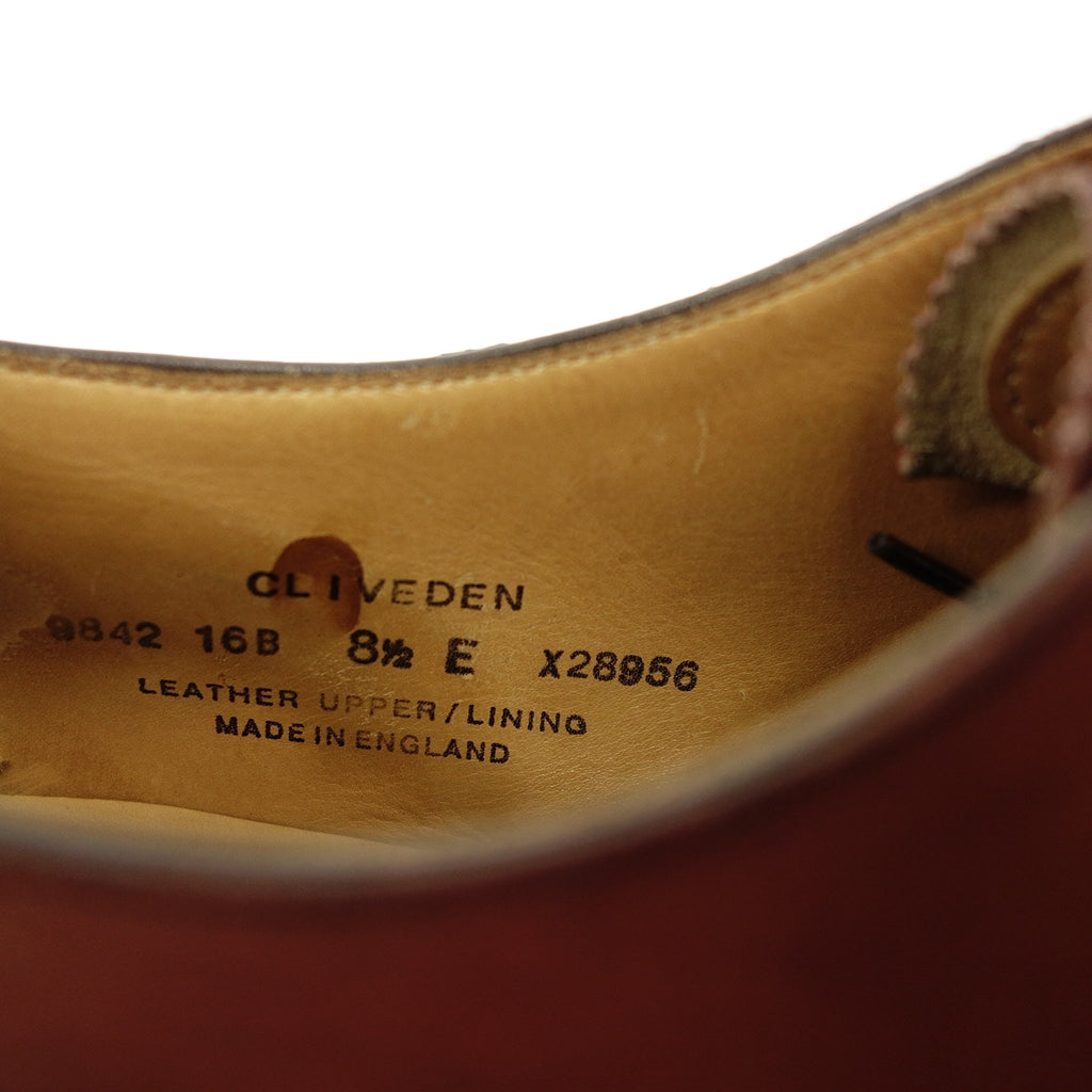 状况良好 ◆ Crockett &amp; Jones Broguing 鞋 Blind Brogue Creeden 男式 8.5 波尔多 Crockett &amp; Jones CLIVEDEN [AFC11] 