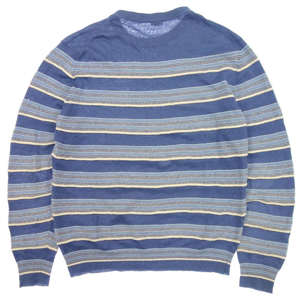 Used ◆LOEWE Knit Sweater Striped Linen Blend Men's M Blue LOEWE [AFB8] 