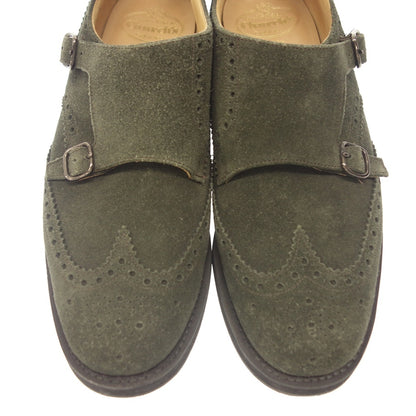 Good Condition◆Church Leather Shoes Double Monk KELBY2 Kelby Men's Green Suede UK8.5G Church's [LA] 