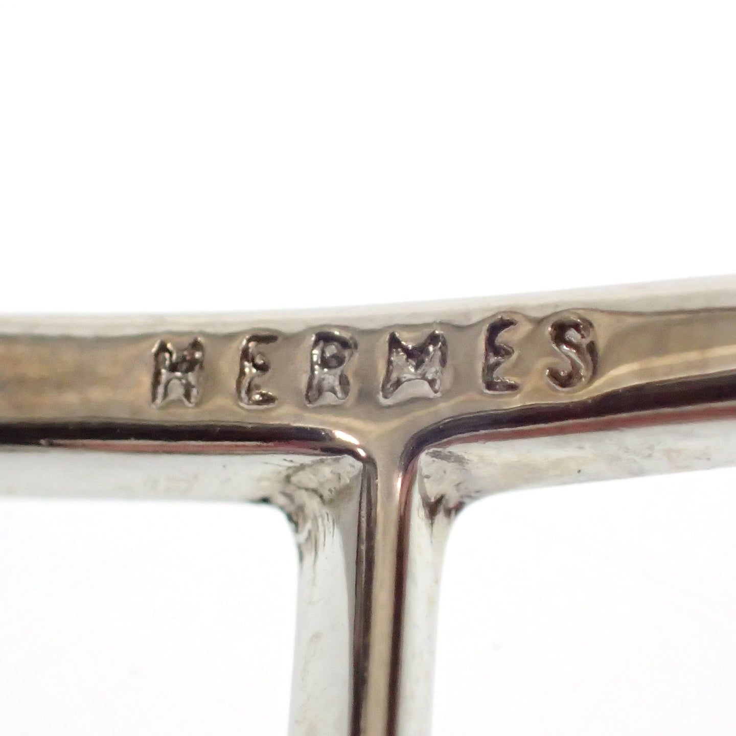 中古◇エルメス レザーブレスレット シルバー金具 黒 HERMES【AFI15