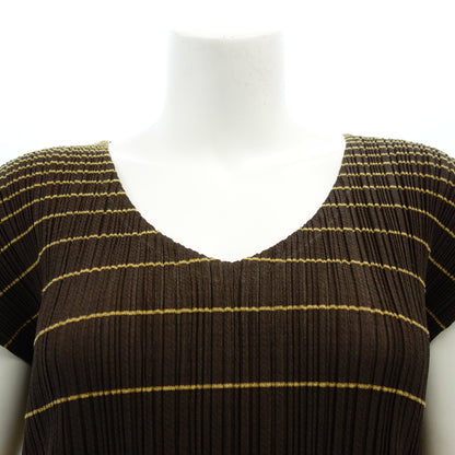 Pleats Please Dress Sleeveless Bicolor Women's Brown/Yellow 3 PLEATS PLEASE [AFB24] [Used] 