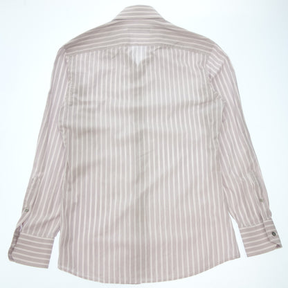 Good condition ◆ Gucci long sleeve shirt striped cotton men's 38 purple GUCCI [AFA20] 