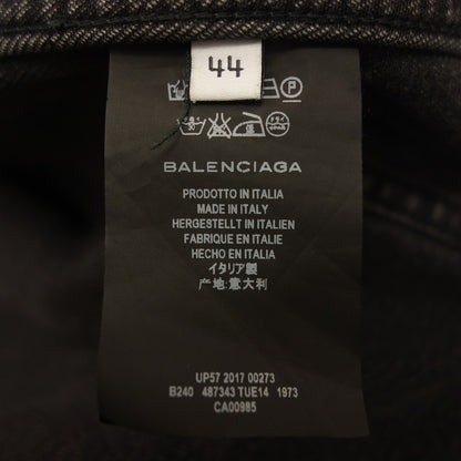 Like new ◆ Balenciaga denim jacket Collar crash damage processing 487343 17AW Black Size 44 Men's BALENCIAGA [AFA21] 