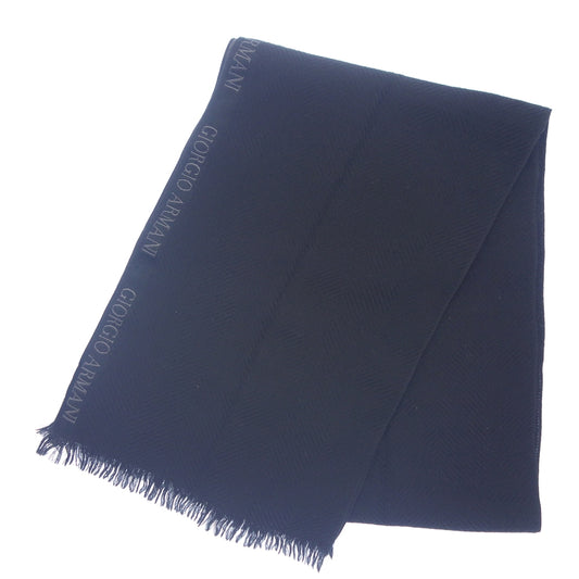 Good condition ◆ Giorgio Armani muffler wool silk black GIORGIO ARMANI [AFI20] 