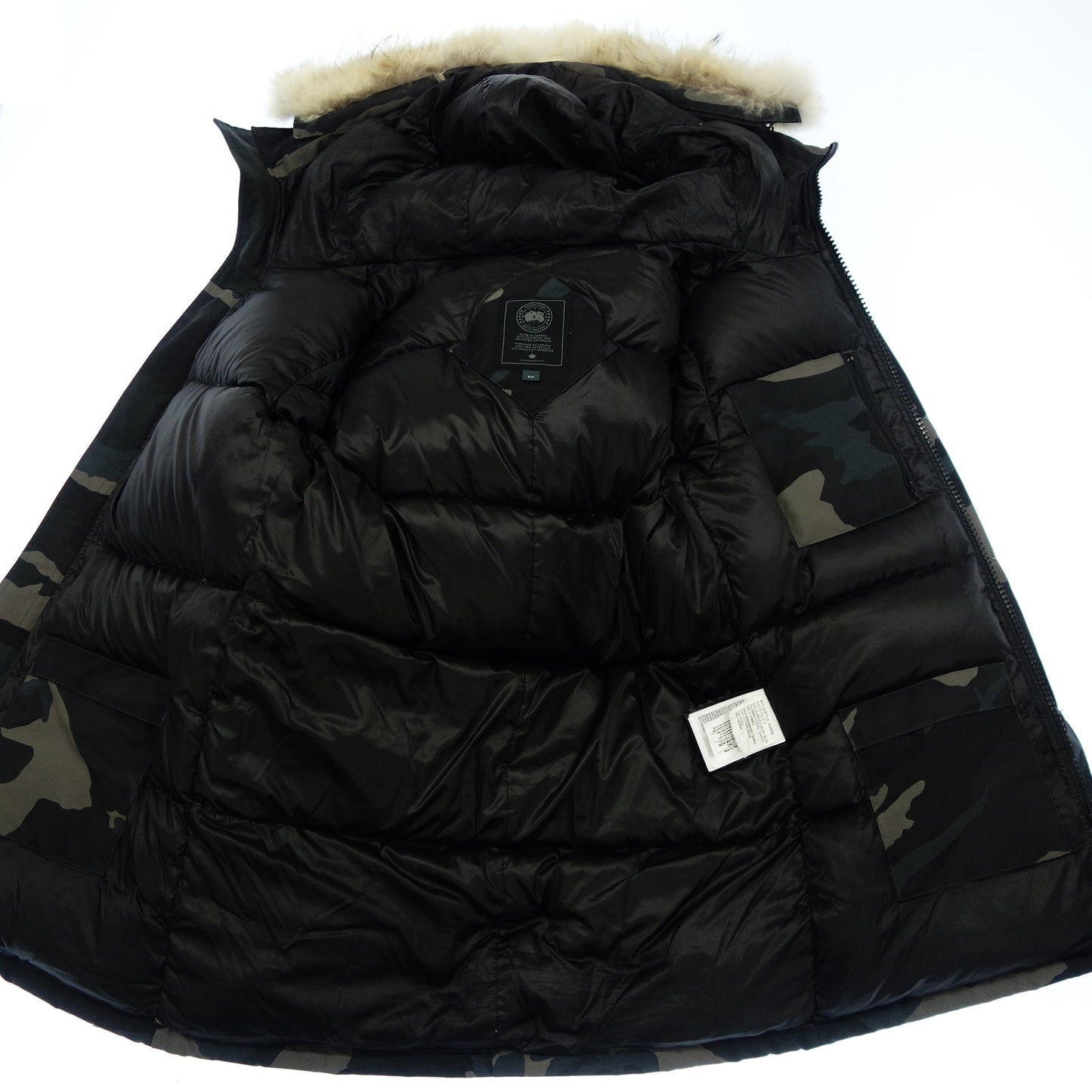 中古◆カナダグース ダウンジャケット 3426MB シャトーパーカ カモフラ柄 メンズ S グレー系 CANADA GOOSE【AFA7】