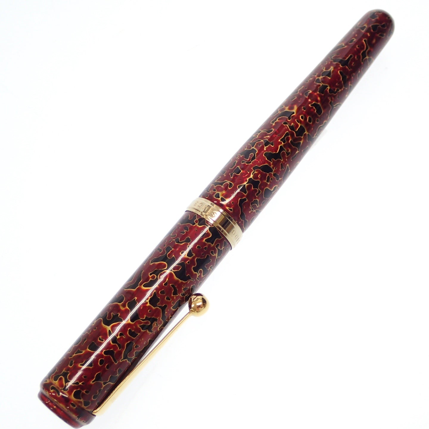 状况良好◆ 手工钢笔 Ohashido 笔尖 14K 1912 JSU 制造，Okukawa Sen 红色，带木盒 OHASIDO [AFI14] 