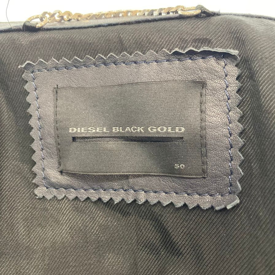 ディーゼル ブラック ゴールド ライダース シープスキン サイズ50 ネイビー系 DIESEL BLACK GOLD【AFB14】