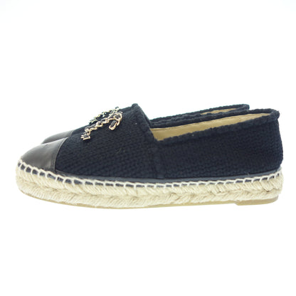 Used ◆CHANEL slip-on flat shoes 20K chain CC espadrilles ladies black size 35 G36368 CHANEL [AFC20] 