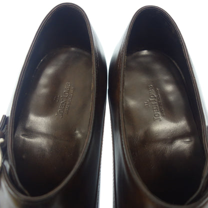 状况非常好◆John Lobb 皮鞋双僧侣教堂博物馆小牛皮棕色 UK8E 8000 最后 CHAPEL JOHN LOBB 