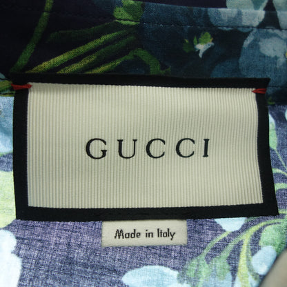 古驰衬衫 花卉图案 棉质 男士 蓝色 40 GUCCI [AFB20] [二手] 